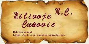 Milivoje Čupović vizit kartica